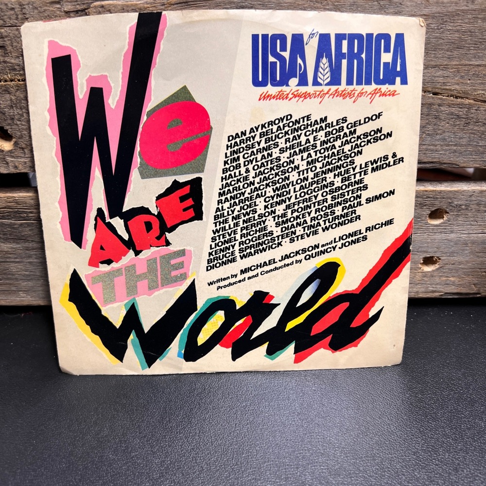 USA For Africa We Are The World 7 Vinyl 45 RPM Single Columbia US7-04839 1985